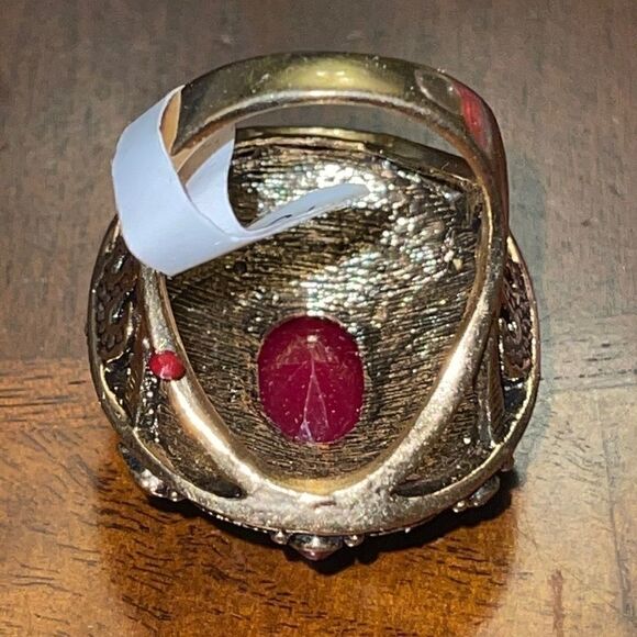 NWT Costume jewelry Turkish Victorian game of thrones dark red ring - Picture 4 of 13